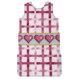 Hearts/Lattice Mini Shift Printed Canvas Two Sisters Needlepoint 
