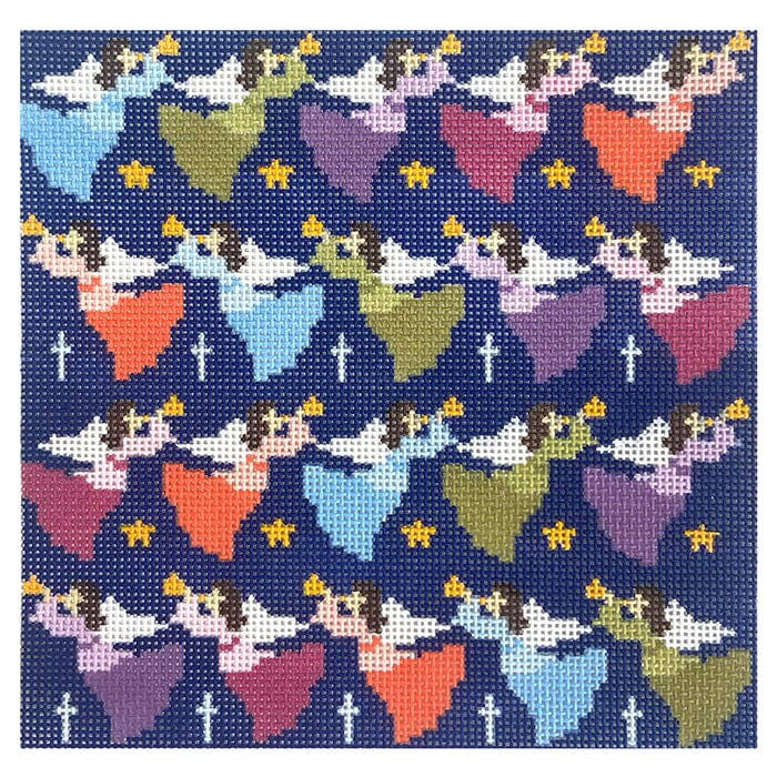 Heavenly Hosts   Multi Painted Canvas Atlantic Blue Canvas 
