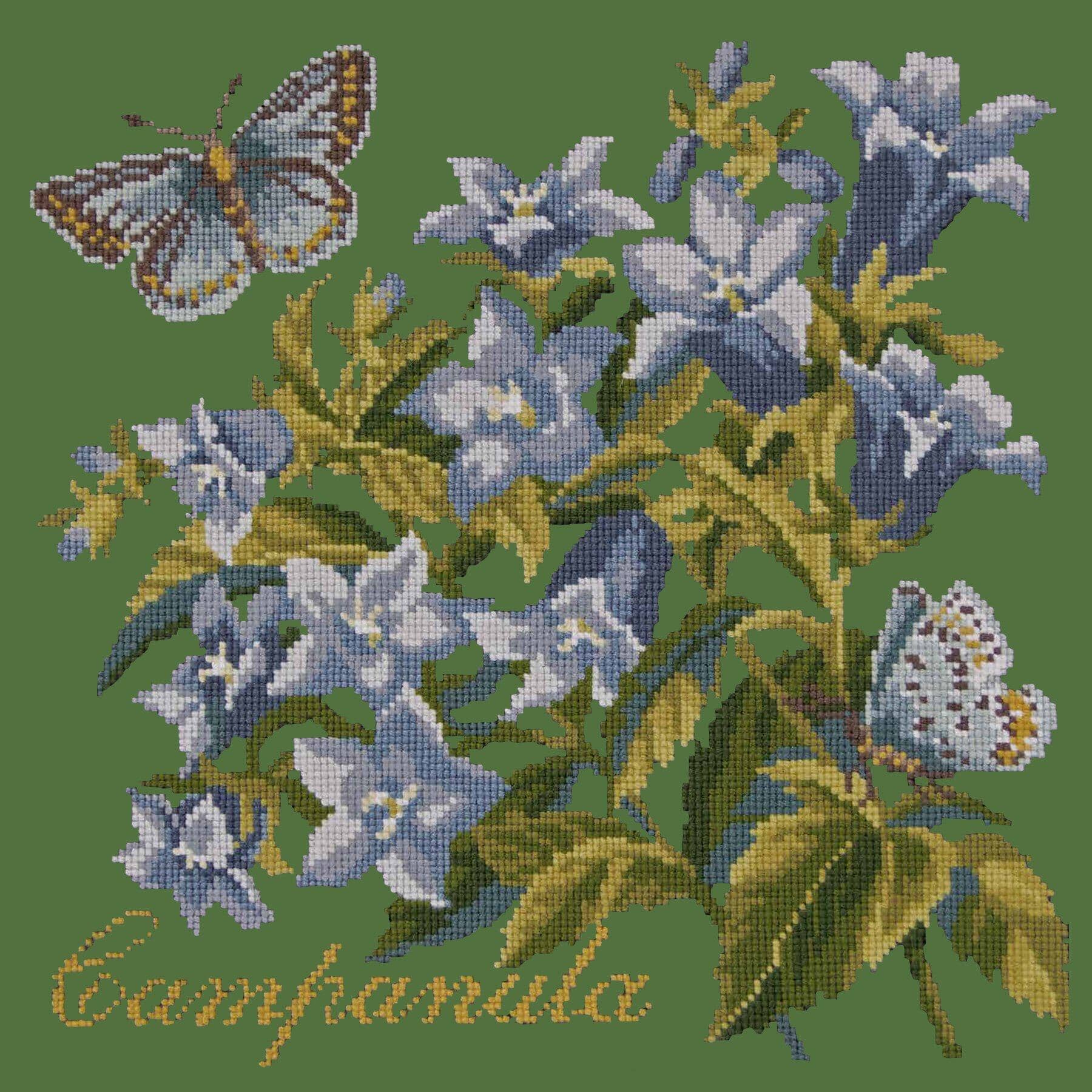 Hellebore Moondance Needlepoint Kit Kits Elizabeth Bradley Design Dark Green 