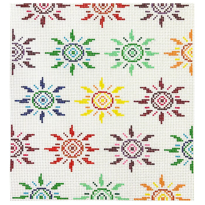 Here Comes The Sun (Multi Color) Painted Canvas Fire and Iris 
