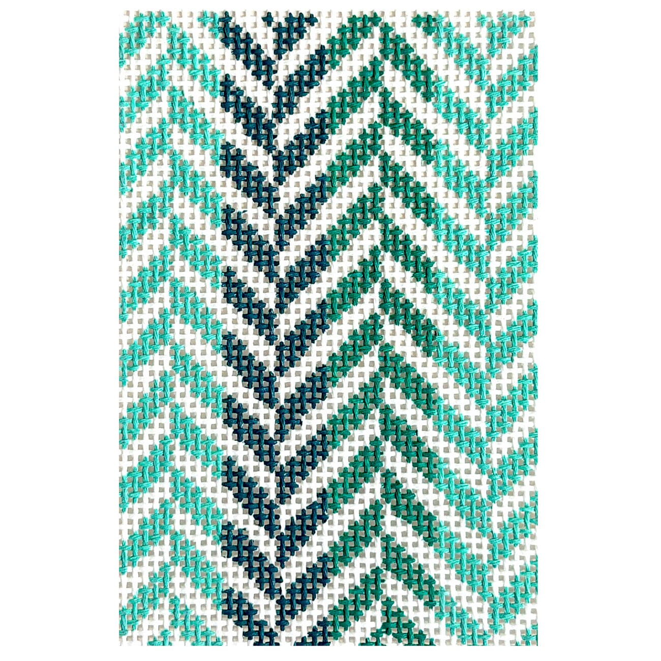 Herringbone Passport   Turquoise Insert Painted Canvas Initial K Studio  - 1