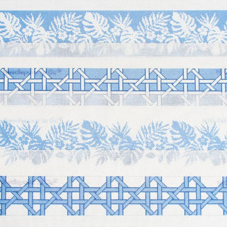 Hibiscus Band   Blue on White Printed Canvas Two Sisters Needlepoint 
