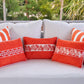 Hibiscus Band - Orange on White Printed Canvas Two Sisters Needlepoint 