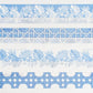 Hibiscus Band - White on Blue Printed Canvas Two Sisters Needlepoint 
