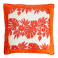 Hibiscus - Orange on White Printed Canvas Kirk & Bradley 