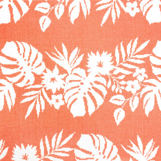 Hibiscus   White on Orange Printed Canvas Kirk & Bradley 
