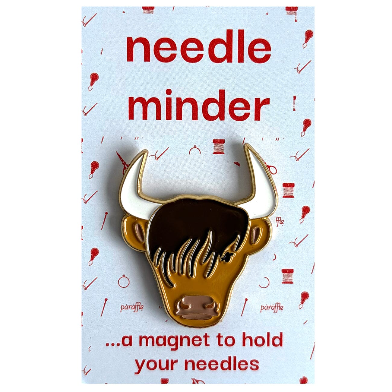 Highland Coo Enamel Needle Minder Accessories Paraffle  - 1