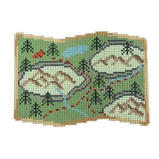 Hiking Map Painted Canvas Fire and Iris 
