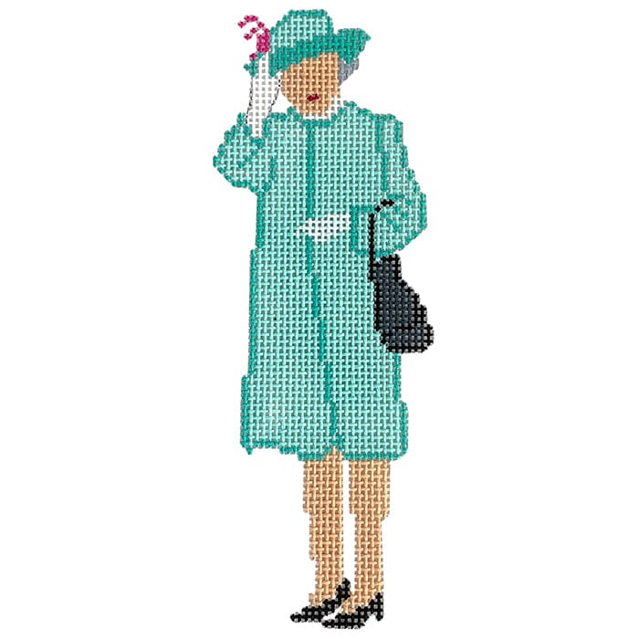 HM Elizabeth Waves in Aqua Painted Canvas Froopy Designs  - 1