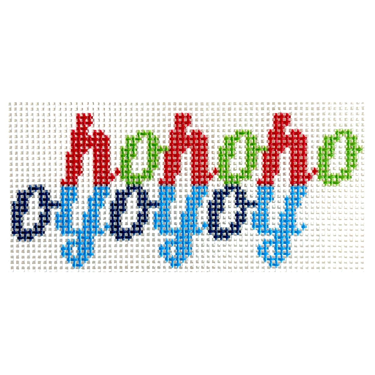 Ho Ho Ho Oy Oy Oy Mirror Painted Canvas Ziggy Stitches  - 1