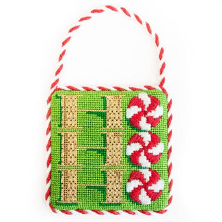 "Ho Ho Ho" Square with Stitch Guide Printed Canvas Two Sisters Needlepoint 
