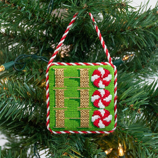 "Ho Ho Ho" Square with Stitch Guide Printed Canvas Two Sisters Needlepoint 
