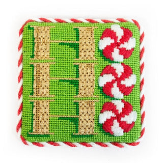 "Ho Ho Ho" Square with Stitch Guide Printed Canvas Two Sisters Needlepoint 
