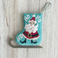 HO HO Santa Mini-Skate Ornament Painted Canvas Shelly Tribbey 