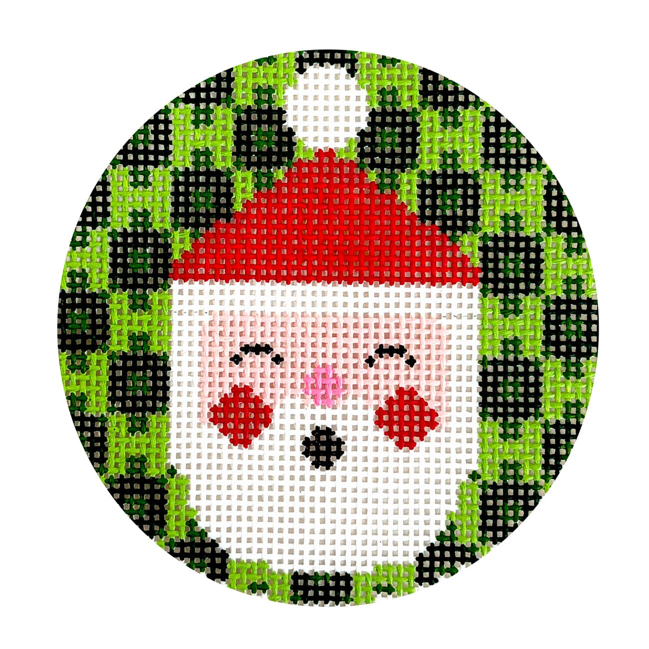 HoHoHo Santa Round Painted Canvas Love MHB Studio  - 1