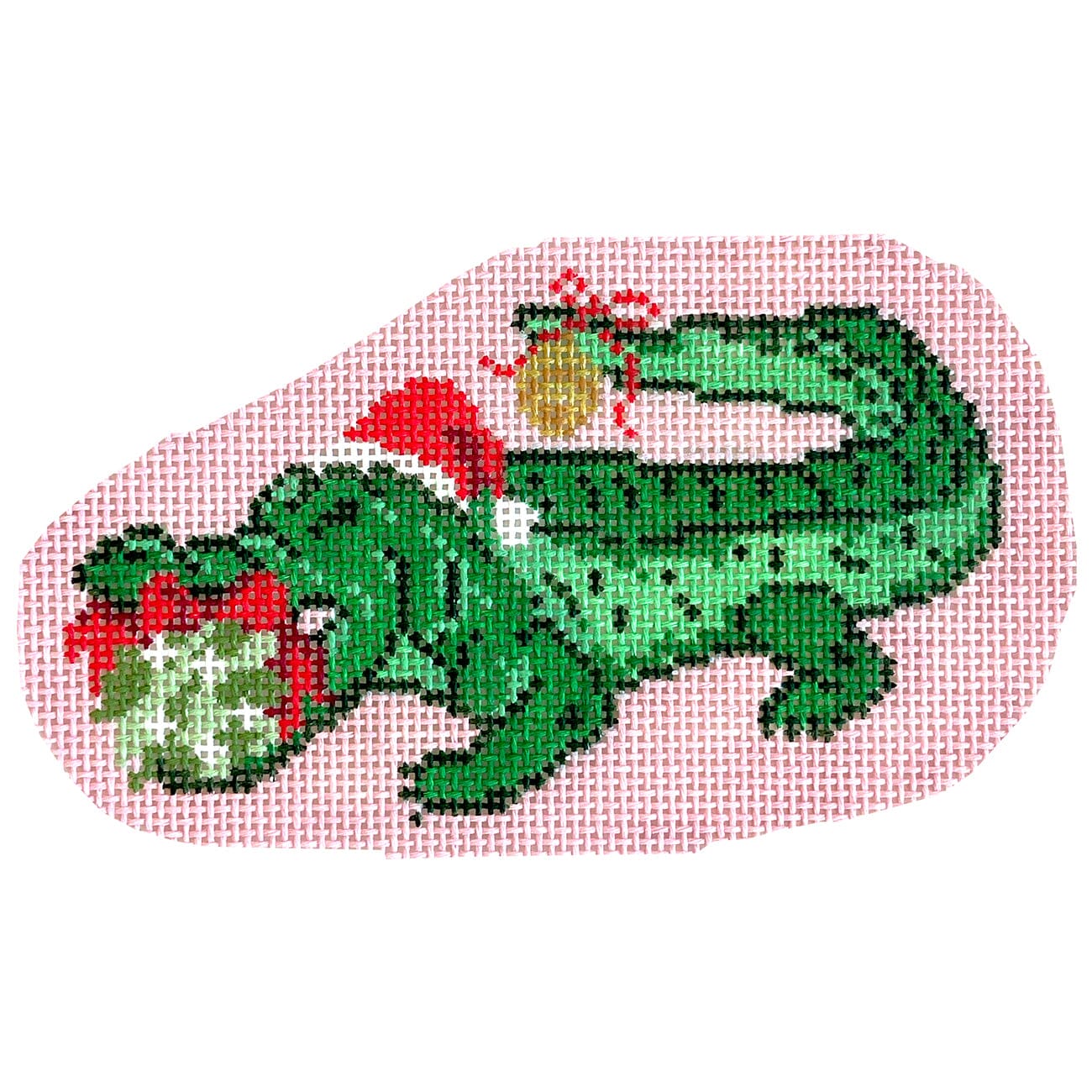 Holiday Alligator Painted Canvas KCN Designers  - 1