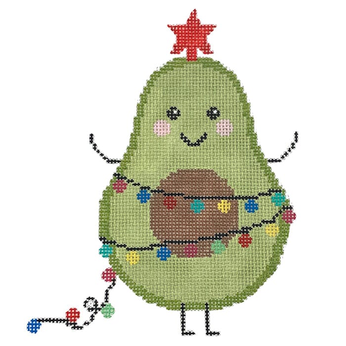 Holiday Avocado Painted Canvas NDLPT Designs 