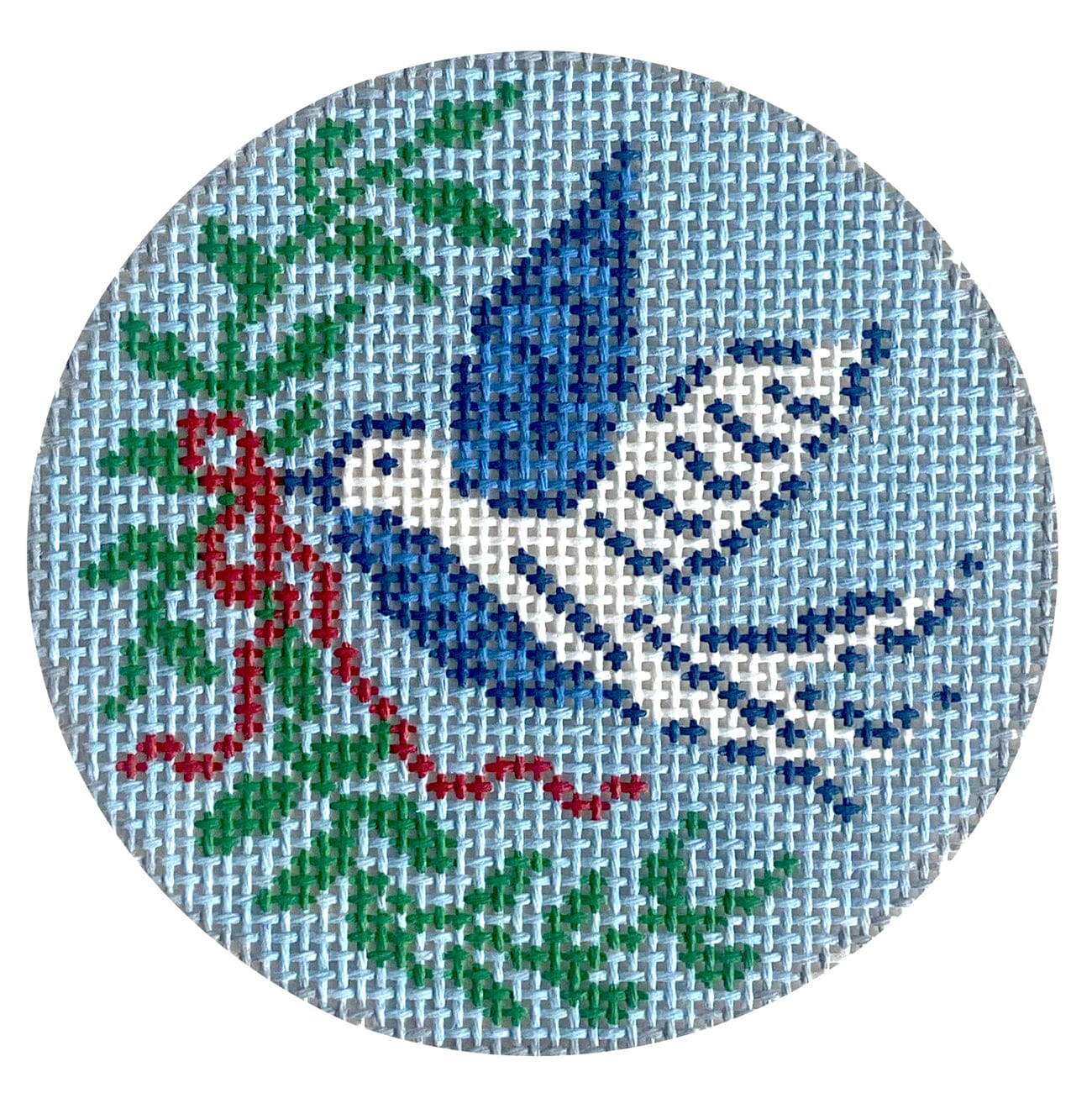 Holiday Dove Round Painted Canvas KCN Designers  - 1