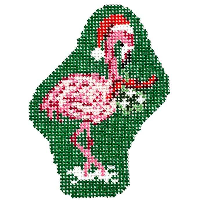 Holiday Flamingo Painted Canvas KCN Designers 