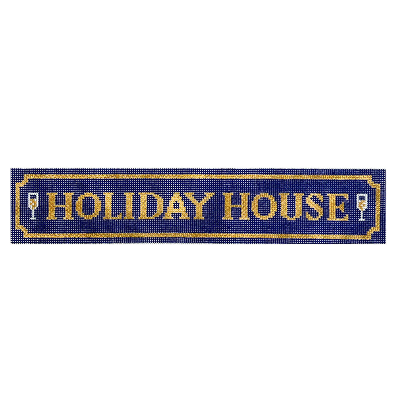 Holiday House Quarterboard on 13 Painted Canvas Love MHB Studio  - 1