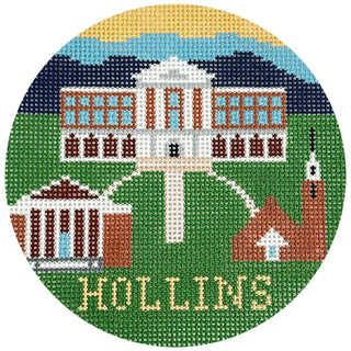 Hollins Round   Roanoke,VA Painted Canvas Blue Ridge Stitchery 
