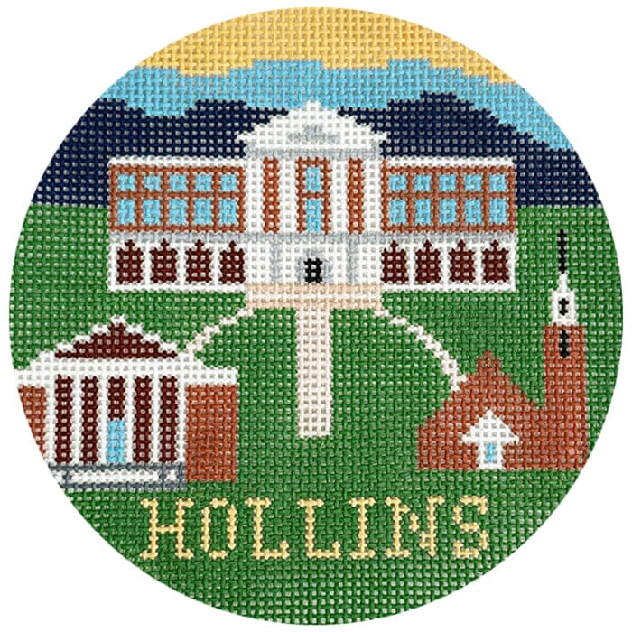 Hollins Round   Roanoke,VA Painted Canvas Blue Ridge Stitchery 
