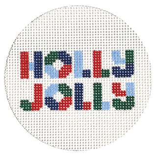 Holly Jolly Ornament Painted Canvas Love MHB Studio 
