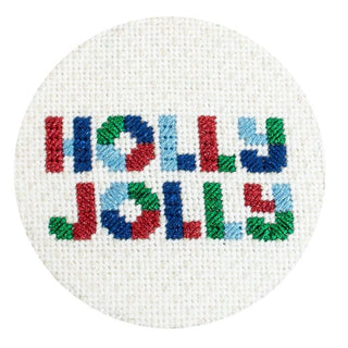Holly Jolly Ornament & Stitch Guide Painted Canvas Love MHB Studio 
