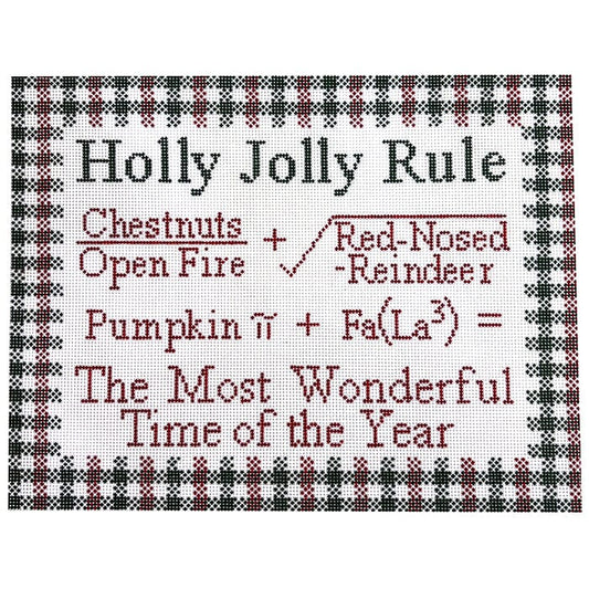Holly Jolly Rule Painted Canvas Fire and Iris 