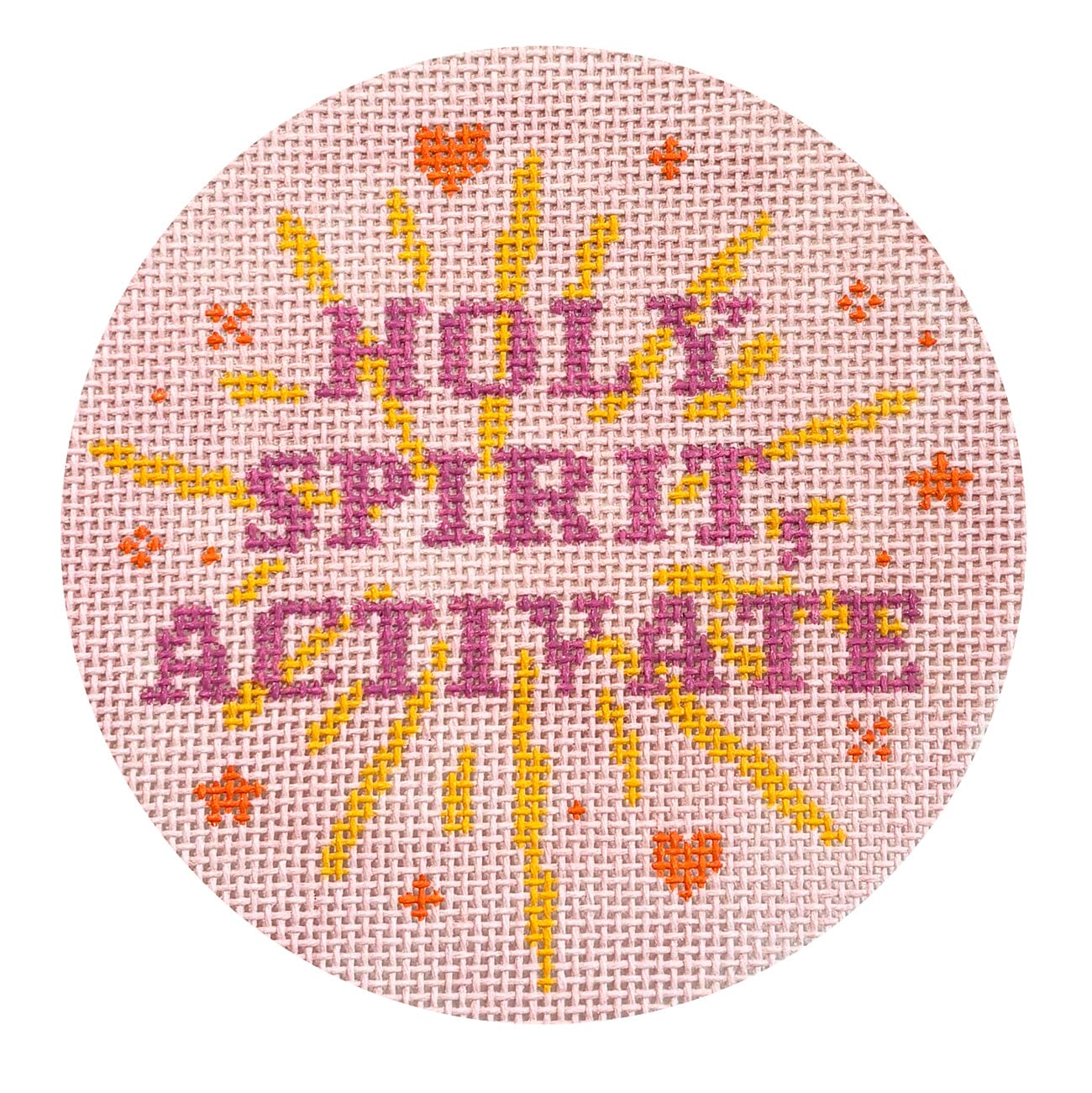 Holy Spirit, Activate Round Painted Canvas Atlantic Blue Canvas  - 1