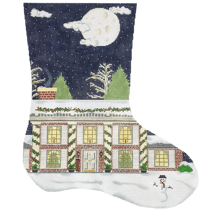 Home for the Holidays Stocking TTR Painted Canvas The Plum Stitchery  - 1