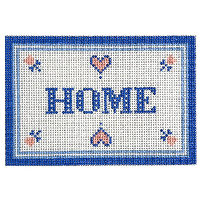 Home Sign - Blue & Pink Painted Canvas Love MHB Studio 