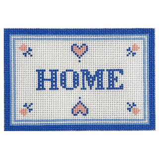 Home Sign   Blue & Pink Painted Canvas Love MHB Studio 
