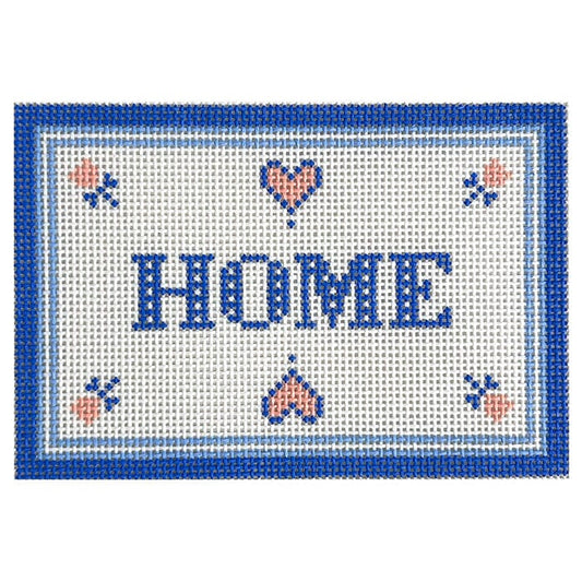 Home Sign - Blue & Pink Painted Canvas Love MHB Studio 