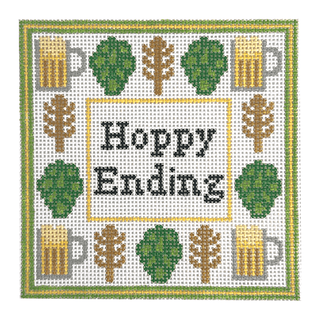 Hoppy Ending Coaster Painted Canvas Mopsey Designs 
