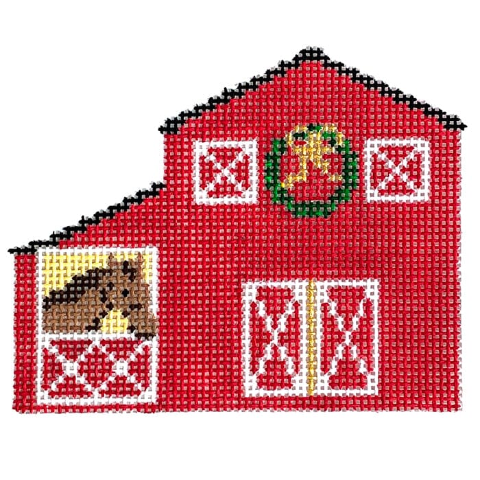 Horse Barn Painted Canvas Blue Ridge Stitchery 