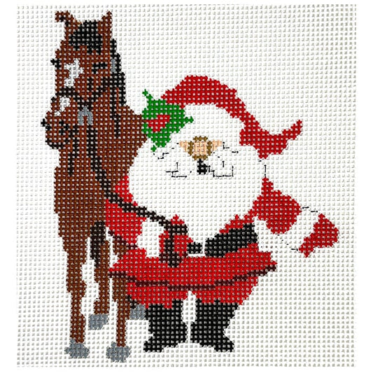 Horse Hobby Santa Painted Canvas Atlantic Blue Canvas 