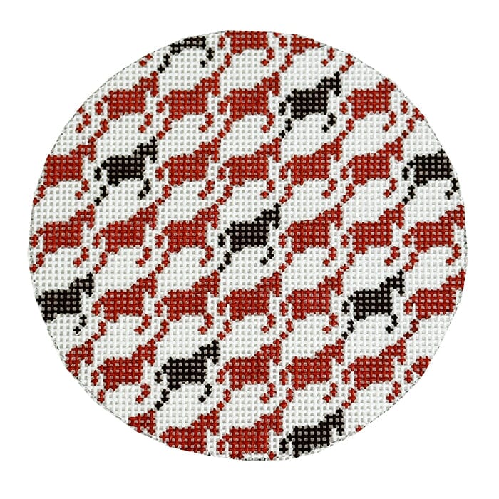 Horse Tooth Round Painted Canvas The Gingham Stitchery  - 1