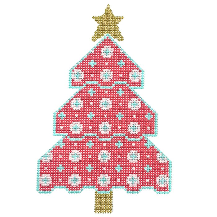 Hot Pink Tree Painted Canvas Stitch Rock Designs 
