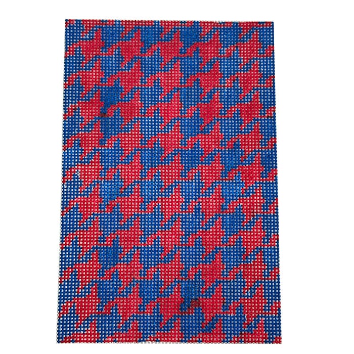 Houndstooth - Red & Blue Insert Painted Canvas Kate Dickerson Needlepoint Collections 