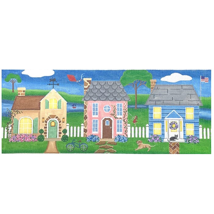 Houses in Season   Summer Painted Canvas Pepperberry Designs  - 1