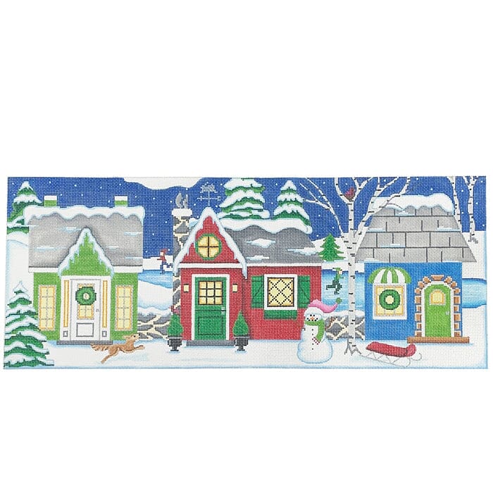 Houses in Season - Winter Painted Canvas Pepperberry Designs 