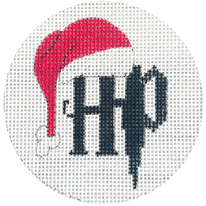 HP Santa Hat Round Painted Canvas Alice Peterson Company 