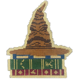 HP Wizard Hat Painted Canvas Elm Tree Needlepoint 
