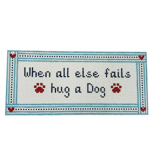 Hug a Dog Printed Canvas SLS Needlepoint 

