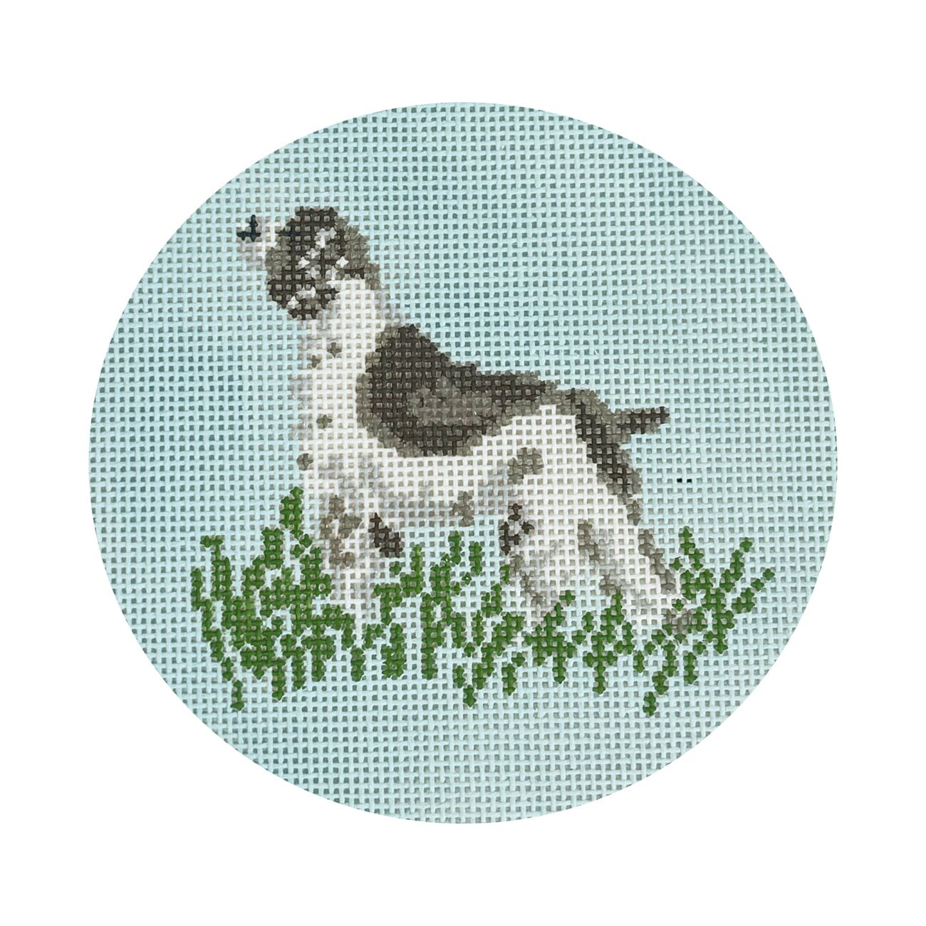 Hunting Spaniel Round Printed Canvas KCN Designers 
