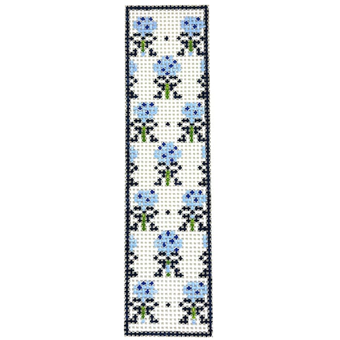 Hydrangea Bookmark / Key Fob Printed Canvas SLS Needlepoint 