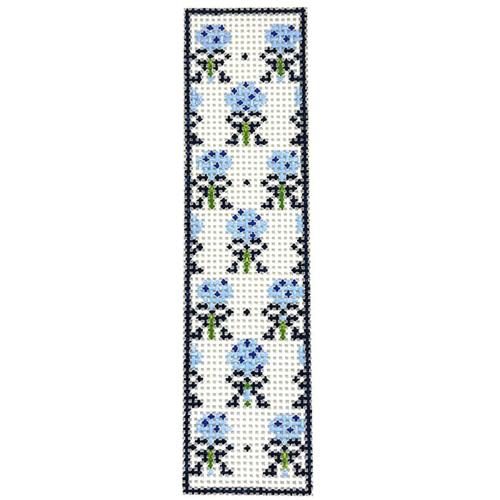 Hydrangea Bookmark / Key Fob Printed Canvas SLS Needlepoint  - 1