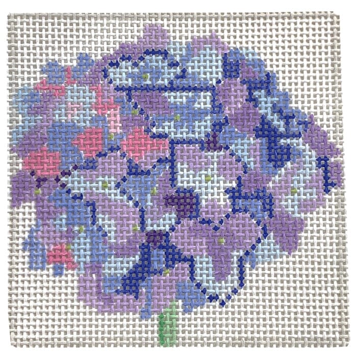 Hydrangea Coaster Painted Canvas Jean Smith 
