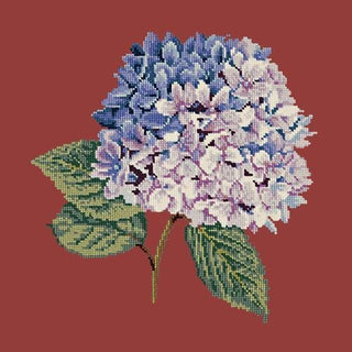 Hydrangea Needlepoint Kit Kits Elizabeth Bradley Design Dark Red 
